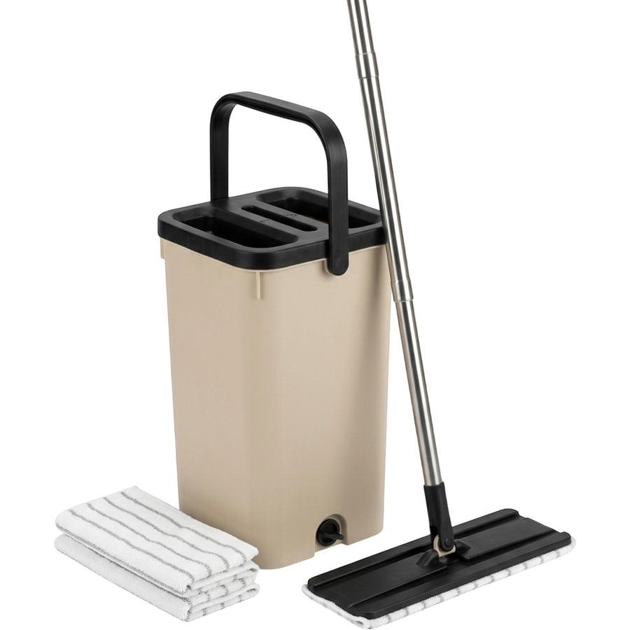 Havt Vertical Wash and Wring Flat Mop Set Sand Black
